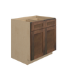 AMHERST Ready to Assemble 33 in. W x 34.5 in. H x 24 in. D Plywood Base Cabinet w/(1) Roll-out Tray in Walnut | Kunal Kitchens