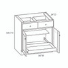 AMHERST Ready to Assemble 36 in. W x 34.5 in. H x 24 in. D Plywood Base Cabinet w/(1) Roll-out Tray in Walnut | Kunal Kitchens