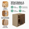 AMHERST Ready to Assemble 45 in. W x 34.5 in. H x 24 in. D Plywood Blind Base Corner Cabinet Left in Walnut | Kunal Kitchens