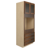 AMHERST Ready to Assemble 33 in. W x 90 in. H x 24 in. D Plywood Oven Tall Cabinet in Walnut | Kunal Kitchens