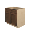 AMHERST Ready to Assemble 33 in. W x 34.5 in. H x 24 in. D Plywood Sink Base Cabinet in Walnut | Kunal Kitchens