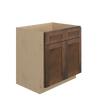 AMHERST Ready to Assemble 33 in. W x 34.5 in. H x 24 in. D Plywood Sink Base Cabinet in Walnut | Kunal Kitchens