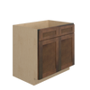 AMHERST Ready to Assemble 36 in. W x 34.5 in. H x 24 in. D Plywood Sink Base Cabinet in Walnut | Kunal Kitchens