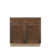 AMHERST Ready to Assemble 36 in. W x 34.5 in. H x 24 in. D Plywood Sink Base Cabinet in Walnut | Kunal Kitchens