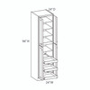 AMHERST Ready to Assemble 24 in. W x 96 in. H x 24 in. D Plywood Tall Cabinet w/(3) Roll-out Trays in Walnut | Kunal Kitchens