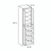 AMHERST Ready to Assemble 24 in. W x 96 in. H x 24 in. D Plywood Tall Cabinet w/(4) Roll-out Trays in Walnut | Kunal Kitchens