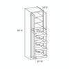 AMHERST Ready to Assemble 30 in. W x 90 in. H x 24 in. D Plywood Tall Cabinet w/(4) Roll-out Trays in Walnut | Kunal Kitchens