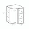 AMHERST Ready to Assemble 27 in. W x 30 in. H x 15 in. D Plywood Diagonal Corner Wall Cabinet in Walnut | Kunal Kitchens
