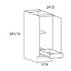Euro Max Ithaca 15" Base Cabinet w/(1) Roll-out Tray Installed - (1) FH Door