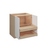 Euro Max Ithaca 30" Base Cabinet w/(2) Roll-out Trays Installed {Butt Doors} - (2) FH Doors