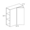  Ithaca 30"H Wall Corner Blind Cabinet - Pull 36"-39" {Actual Width 36"} - (1) Door | Kunal Kitchens 