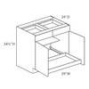  Ithaca 39" Base Cabinet w/(1) Roll-out Tray Installed - (2) Doors / (2) Drawers | Kunal Kitchens