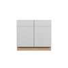 Euro Max Ithaca 39" Base Cabinet w/(1) Roll-out Tray Installed - (2) Doors / (2) Drawers