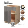 Euro Max Saratoga BLB48/51-R Base Corner Cabinet Blind Right - Pull 48"-51" {Actual Width 48"} - (1) Door / (1) Drawer