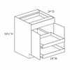 Euro Max LENOX HILL HG B24B (RT2) 24" Base Cabinet w/(2) Roll-out Trays Installed {Butt Doors} - (2) Doors / (1) Drawer