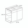 Euro Max LENOX HILL PM B33B 33" Base Cabinet {Butt Doors} - (2) Doors / (2) Drawers