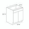 Euro Max LENOX HILL PM SB24B 24" Sink Base Cabinet {Butt Doors} - (2) Doors / (1) False Front