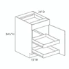 Euro Max LENOX HILL HG B15 (RT2) 15" Base Cabinet w/(2) Roll-out Trays Installed - (1) Door / (1) Drawer
