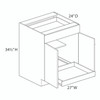 Euro Max LENOX HILL PM B27B (RT1) 27" Base Cabinet w/(1) Roll-out Tray Installed {Butt Doors} - (2) Doors / (1) Drawer