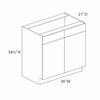 Euro Max LENOX HILL HG V3621B Vanity Sink Base {36" x 21" D - Butt Doors} - (2) Doors / (2) False Front