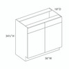 Euro Max LENOX HILL HG V3618B Vanity Sink Base {36" x 18" D - Butt Doors} - (2) Doors / (2) False Front