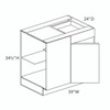 Euro Max LENOX HILL PM BLB42/45-L Base Corner Cabinet Blind Left - Pull 42"-45" {Actual Width 39"} - (1) Door / (1) Drawer