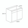 Euro Max LENOX HILL HG SB36B 36" Sink Base Cabinet {Butt Doors} - (2) Doors / (1) False Front