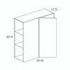 30"H Wall Corner Blind Cabinet - Pull 30"-33" {Actual Width 30"} - (1) Door | Kunal Kitchens
