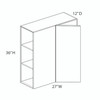 36"H Wall Corner Blind Cabinet - Pull 27"-30" {Actual Width 27"} - (1) Door | Kunal Kitchens