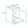 Euro Max LENOX HILL PM B15 (RT1) 15" Base Cabinet w/(1) Roll-out Tray Installed - (1) Door / (1) Drawer