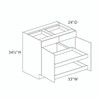 33" Base Cabinet w/(2) Roll-out Trays Installed {Butt Doors} - (2) Doors / (2) Drawers | Kunal Kitchens