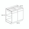Euro Max GRAMERCY A B36B 36" Base Cabinet {Butt Doors} - (2) Doors / (2) Drawers
