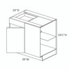 Base Corner Cabinet Blind Right - Pull 42"-45" {Actual Width 39"} - (1) Door / (1) Drawer | Kunal Kitchens