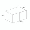 Refrigerator Wall Cabinet {36" x 18" H x 24" D - Butt Doors} - (2) Doors | Kunal Kitchens