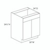 Euro Max LENOX HILL PM SB30B 30" Sink Base Cabinet {Butt Doors} - (2) Doors / (1) False Front