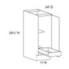 15" Base Cabinet w/(1) Roll-out Tray Installed - (1) FH Door | Kunal Kitchens