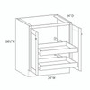 Euro Max GRAMERCY B B24BFH (RT2) 24" Base Cabinet w/(2) Roll-out Trays Installed {Butt Doors} - (2) FH Doors