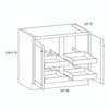 Euro Max GRAMERCY B B39FH (RT2) 39" Base Cabinet w/(2) Roll-out Trays Installed - (2) FH Doors