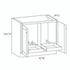 Euro Max GRAMERCY C B42FH (RT1) 42" Base Cabinet w/(1) Roll-out Tray Installed - (2) FH Doors