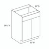 Euro Max GRAMERCY B V3021B Vanity Sink Base {30" x 21" D - Butt Doors} - (2) Doors / (1) False Front