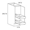 Euro Max GRAMERCY C B15FH (RT2) 15" Base Cabinet w/(2) Roll-out Trays Installed - (1) FH Door