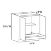 Euro Value Ithaca 33" Base Cabinet w/(1) Roll-out Tray Installed {Butt Doors} - (2) FH Doors