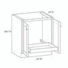 24" Base Cabinet w/(1) Roll-out Tray Installed {Butt Doors} - (2) FH Doors | Kunal Kitchens