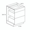 12" (3) Drawer Base Cabinet | Kunal Kitchens