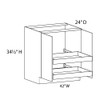 42" Base Cabinet w/(2) Roll-out Trays Installed - (2) FH Doors | Kunal Kitchens