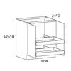 Euro Value LENOX HILL HG 39" Base Cabinet w/(2) Roll-out Trays Installed - (2) FH Doors