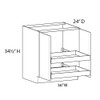 36" Base Cabinet w/(2) Roll-out Trays Installed {Butt Doors} - (2) FH Doors | Kunal Kitchens