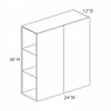Wall Cabinet {24" x 36" H - Butt Doors} - (2) Doors | Kunal Kitchens