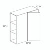 36"H Wall Corner Blind Cabinet - Pull 36"-39" {Actual Width 36"} - (1) Door | Kunal Kitchens