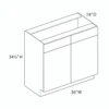 Vanity Sink Base {36" x 18" D - Butt Doors} - (2) Doors / (2) False Front | Kunal Kitchens